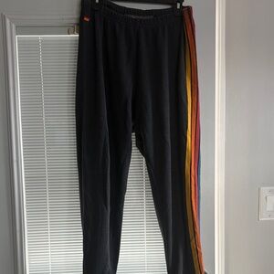 Aviator Nation Charcoal Stripe Sweatpants size XL